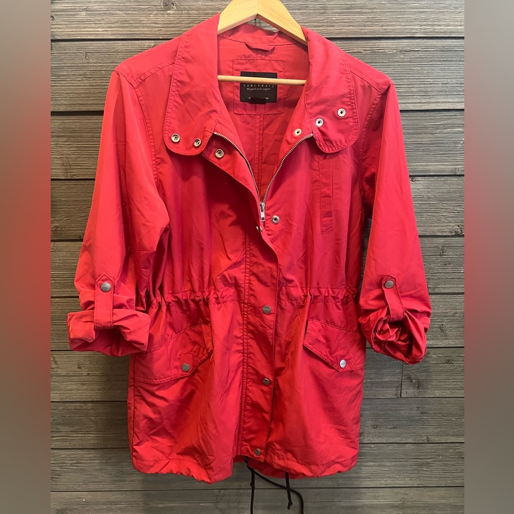 Sanctuary by Anthropologie Red Cinch Waist Light Weight Spring Utility Jacket